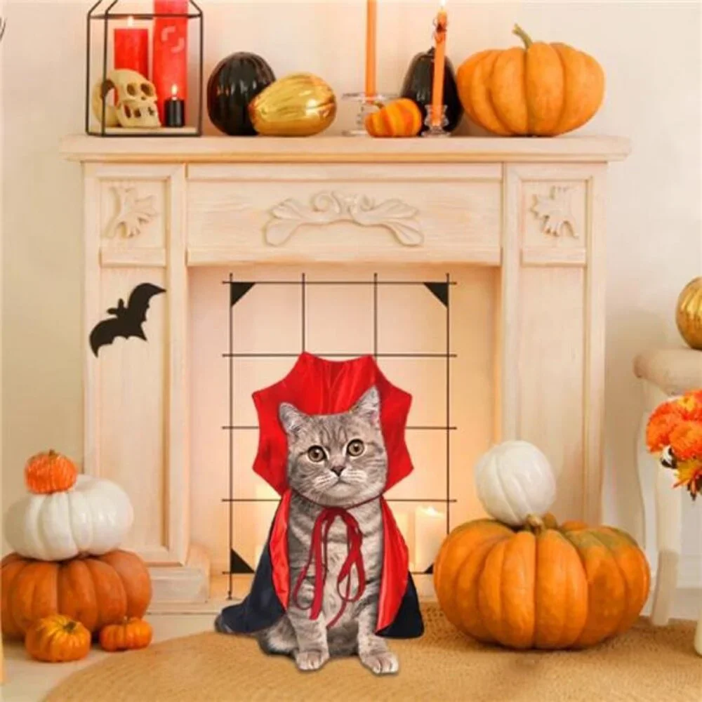 Halloween Pet Cape Costume - Vampire Cloak, Wizard Outfit, Witch Cosplay